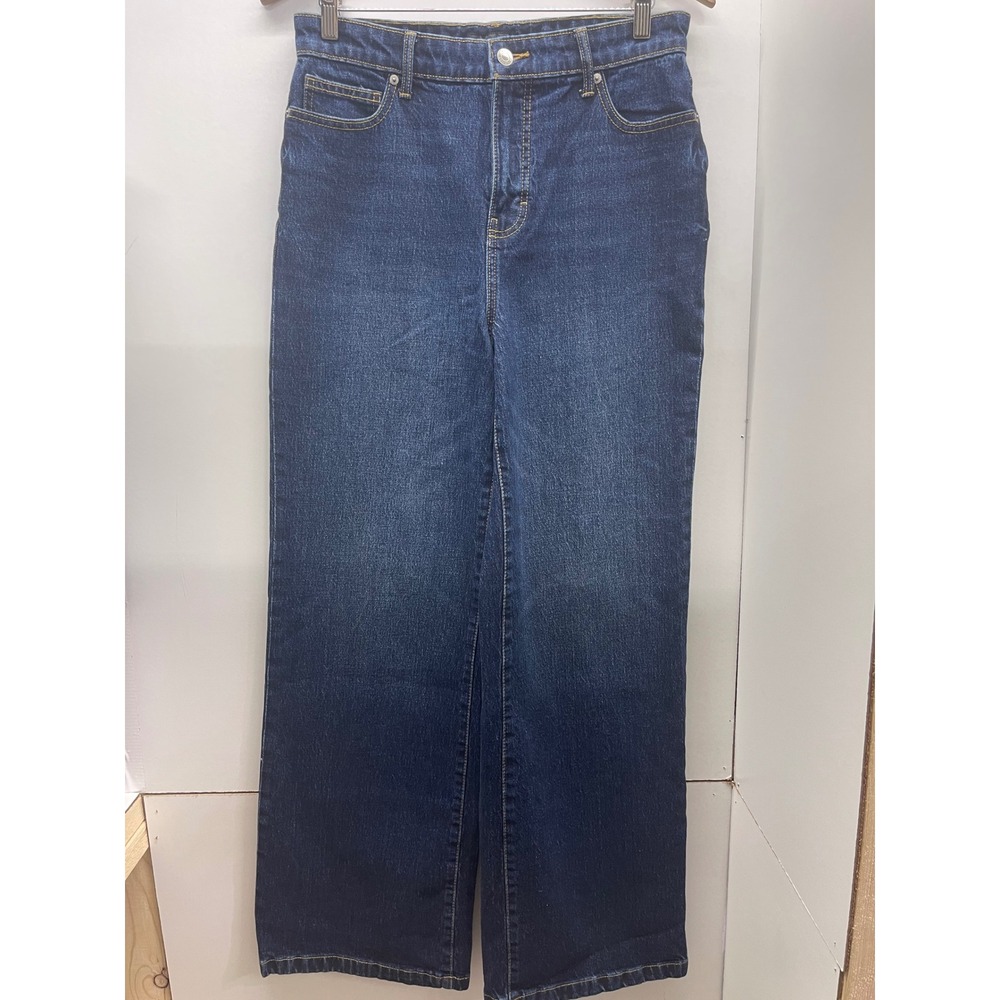 Free Assembly Womens High Rise Wide Leg Jeans Dark Wash Size 4 Indigo Denim